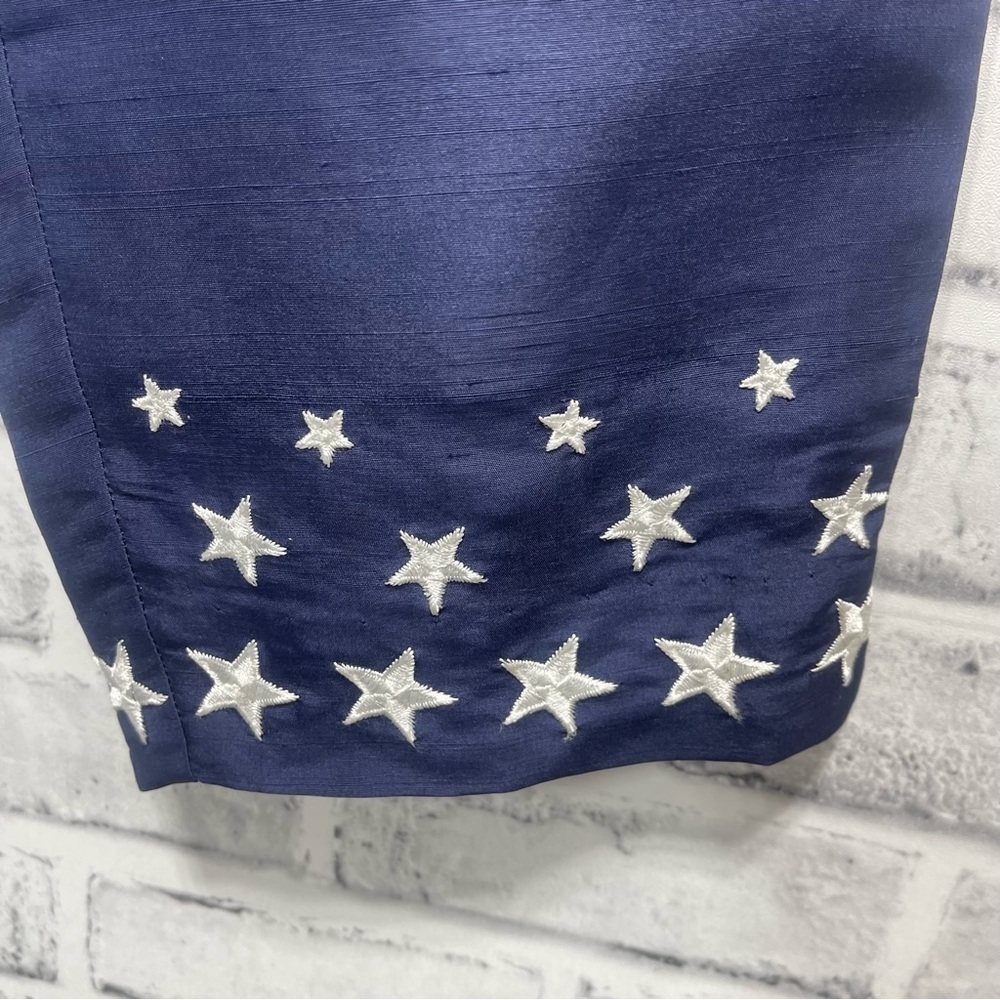 S.L.B 100% Silk Embroidered Star High Waisted Pants NWT - Picture 4 of 12